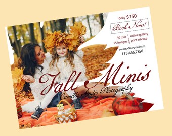 Fall Minis Session Template Autumn Photography Leaves Mini Sessions ...