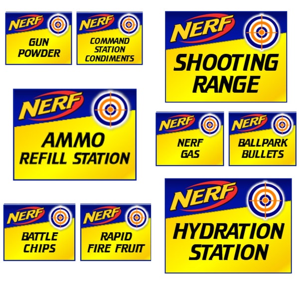 Nerf Birthday Signs & Labels