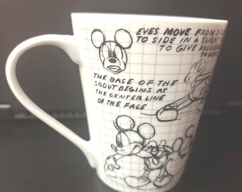 2008 Disney Mickey Mouse Sketchbook Mug / Coffee Cup