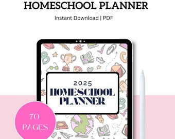 Printable Homeschool Planner for Kids | 72 Pages PDF | Daily Weekly Monthly Schedule | Homeschooling Planner for Parents | Education Binder