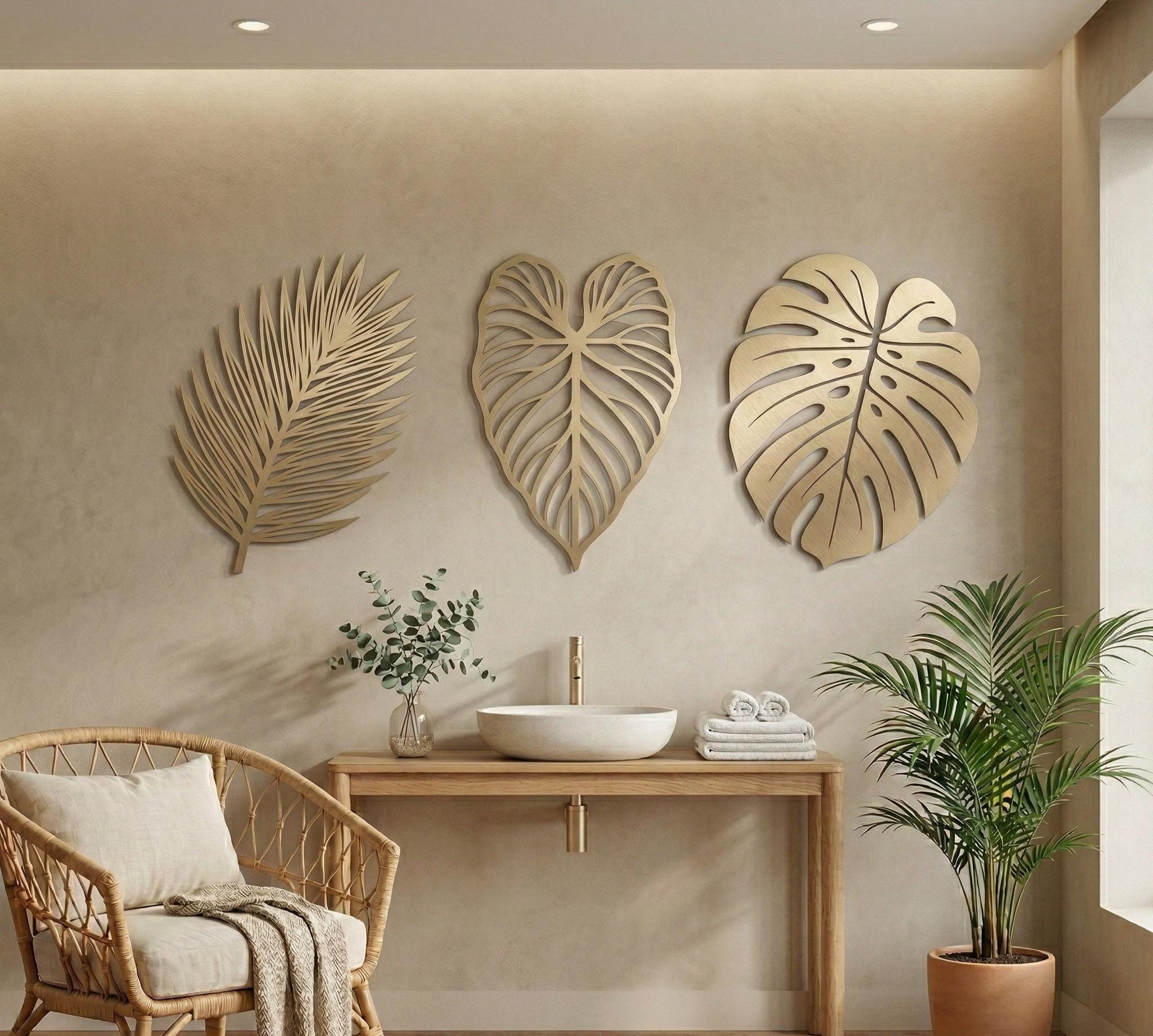 Metal Palm Leaf Wall Art – Mid Century Modern Botanical Decor - Etsy