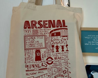Arsenal Womens Football Tote Bag, Womens Super League, Football Gift