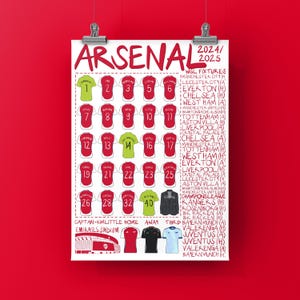 24/25 Arsenal Women Football Club Print Post, Women&#39;s Super League England Women Woso Leah Williamson Beth Mead Alessia Russo Woso Gift