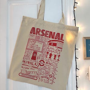 Arsenal Gunners Football Tote Bag, Womens Super League Fan Gift image 2
