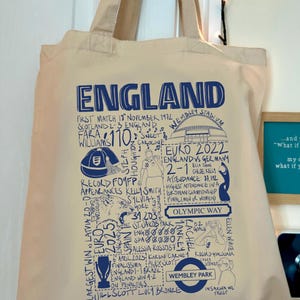 England Womens Football Tote Bag, Womens Super League, Football Gift