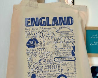 England Women's Football Scribble Tote Bag, Super League Gift