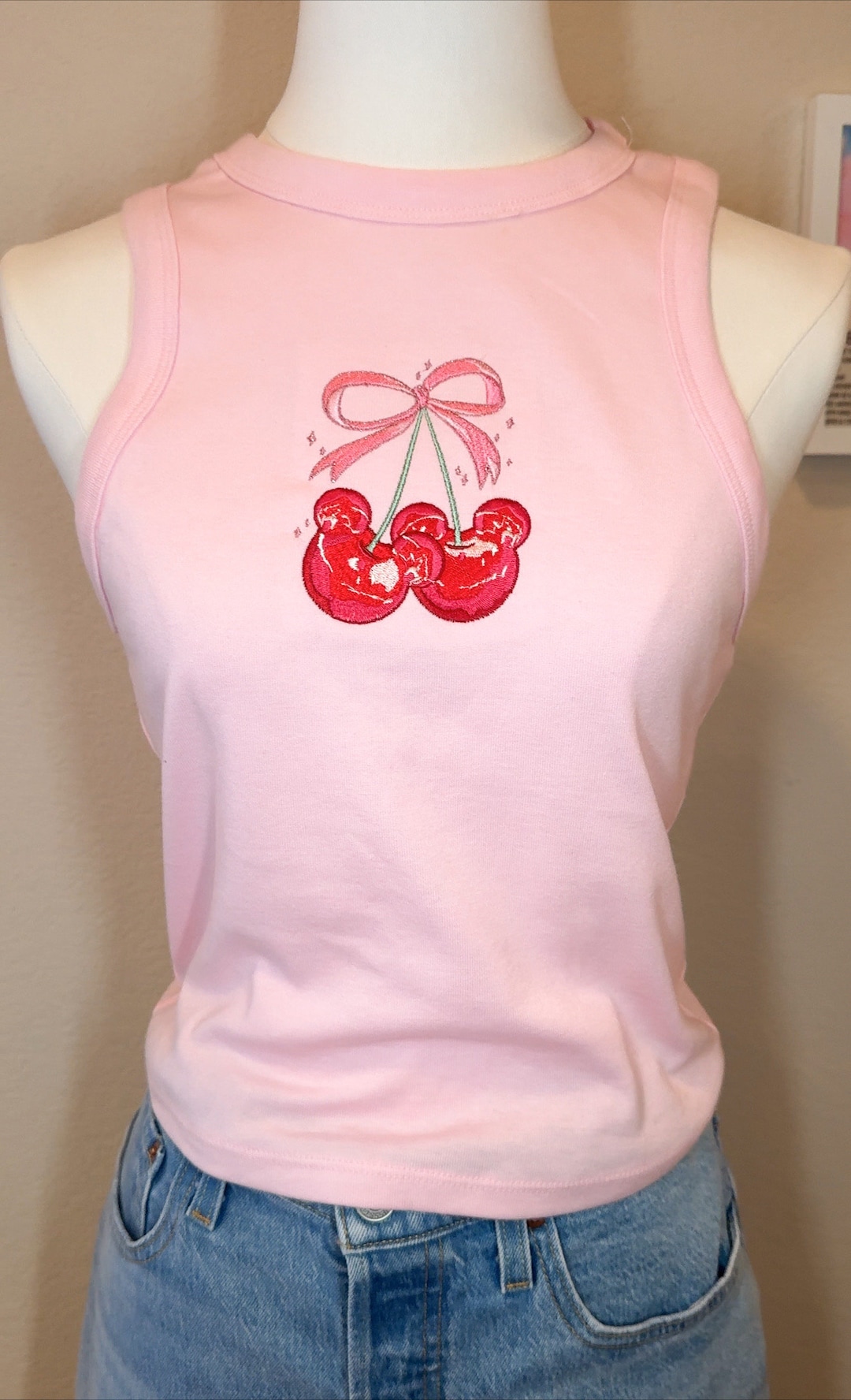 Cherry Mouse Coquette Baby Tee Bow Womens Y2K 90s Shirt Princess cherry-mouse-coquette-baby-tee-bow-womens-y2k-90s-shirt-princess