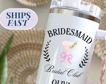Personalized Bridal Party Tumbler, Custom Bridesmaid Proposal Gift 40oz