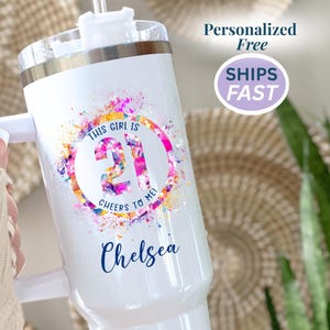 21st Custom Birthday Tumbler Personalized 21st Birthday Cup Happy Twenty-First Birthday Travel Mug Custom Name Tumbler For 21st Birth Gift