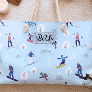Personalized Ski Weekender Bag • Winter Cabin Travel Tote