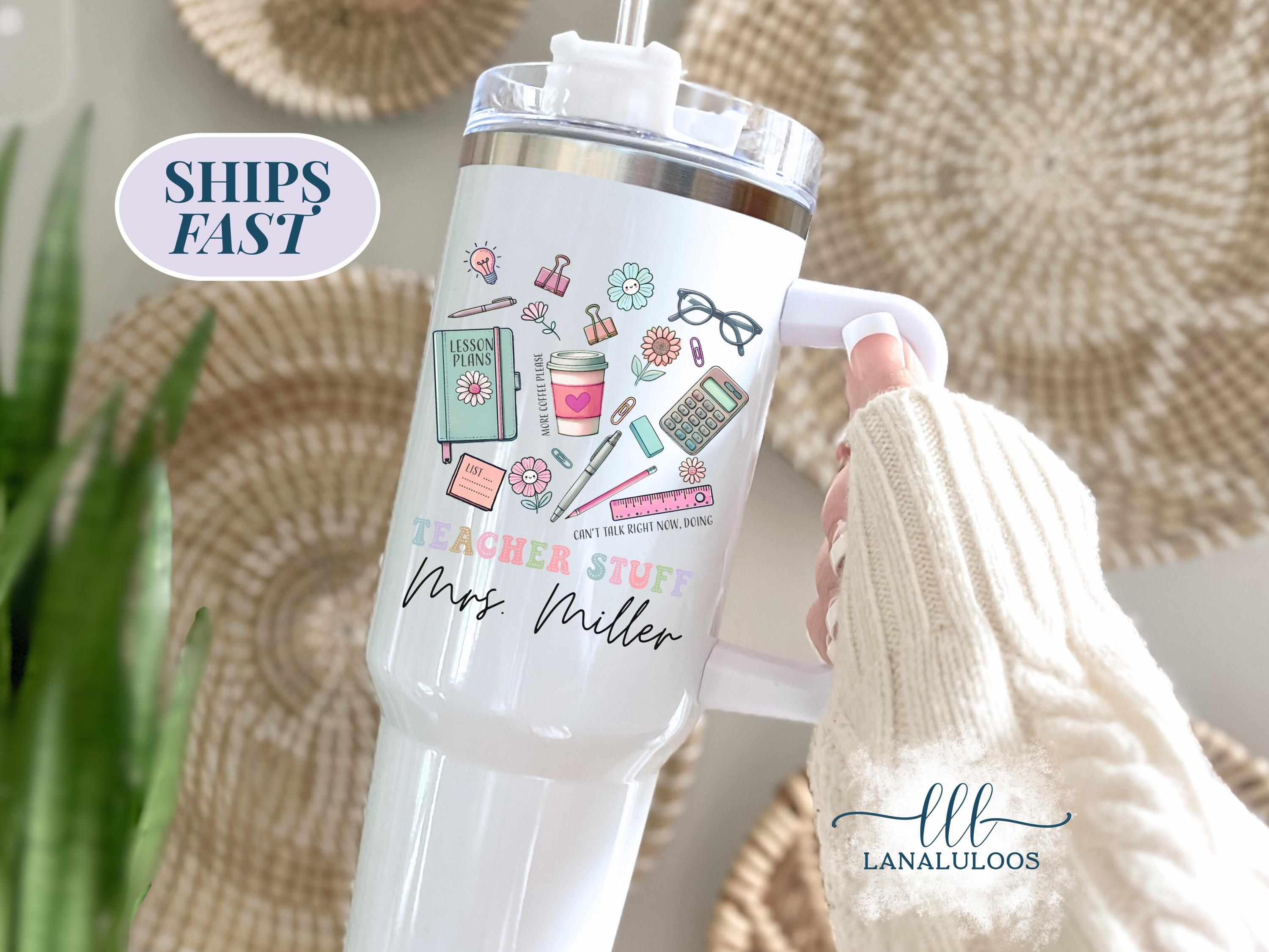 Personalized Teacher Tumbler 40oz: Custom Travel Mug, Teacher Appreciation  Gift