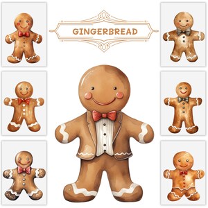 Watercolor Gingerbread Clipart PNG, Christmas Cookie, Baking Clipart For Commercial Use, Digital Download