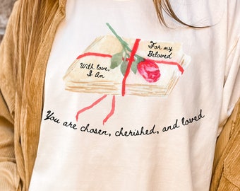 T-shirt Love Letters From Jesus, couleurs confort, chemise basée sur les Écritures, tee-shirt chrétien, chemise de foi tendance, Saint Valentin, cadeau d'anniversaire