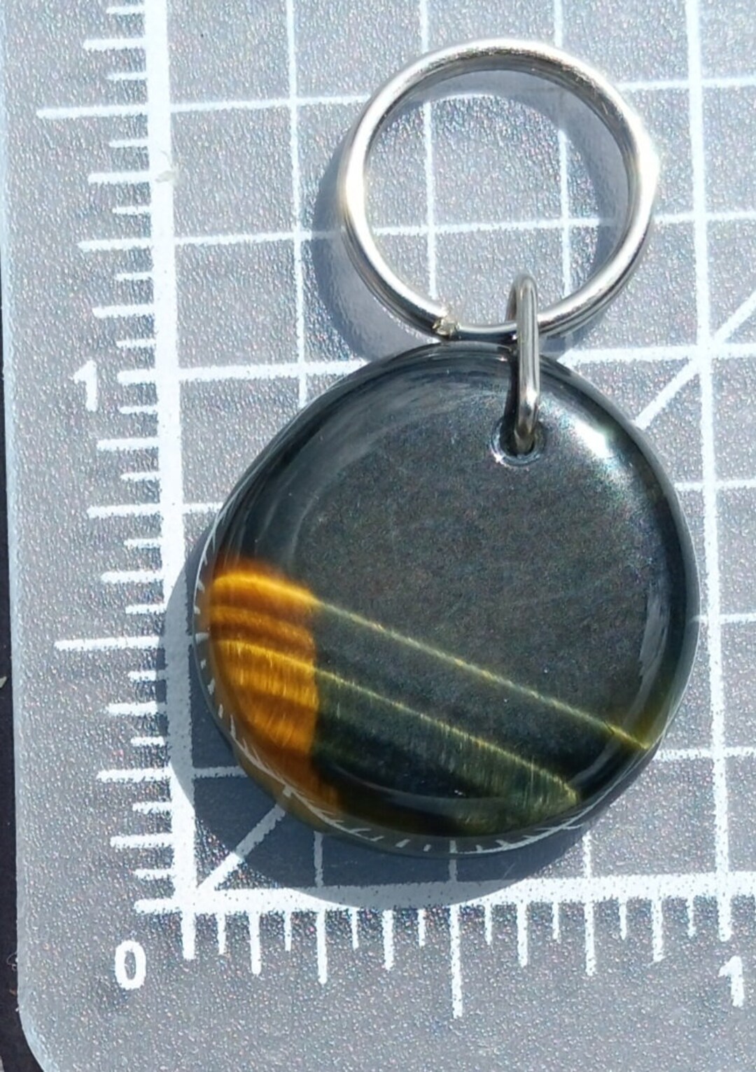 Variegated Tiger's Eye Pendant/keychain 7.4 Grams, Handmade Natural