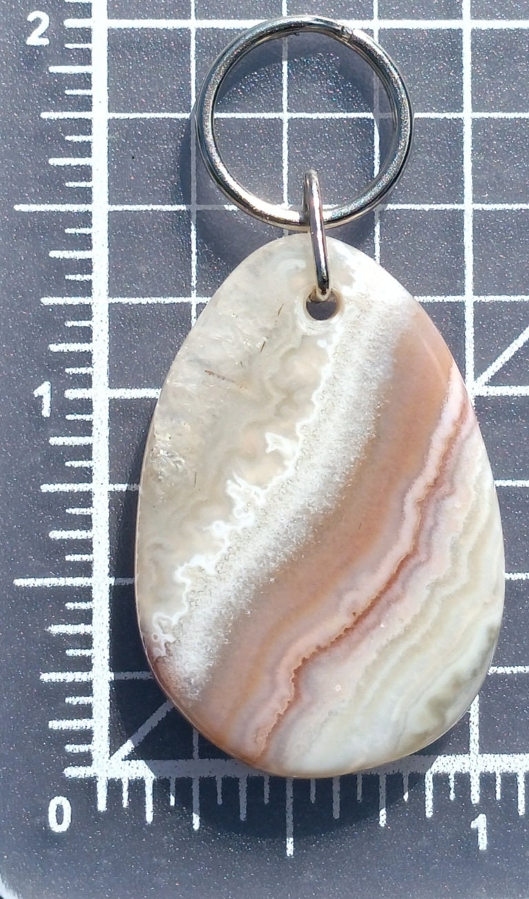 Mexican Lace Agate Pendant/keychain - 10.4 Grams, Handmade Natural ...
