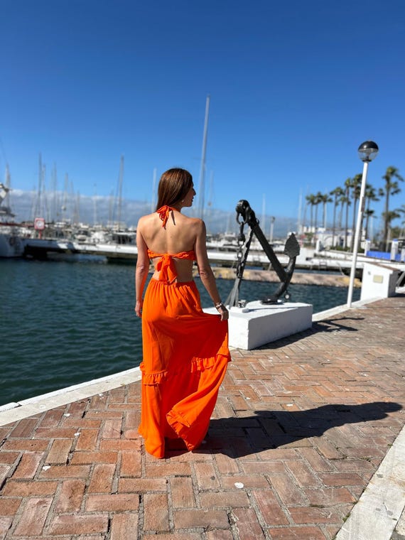 Long Orange Dress Long Orange Dress