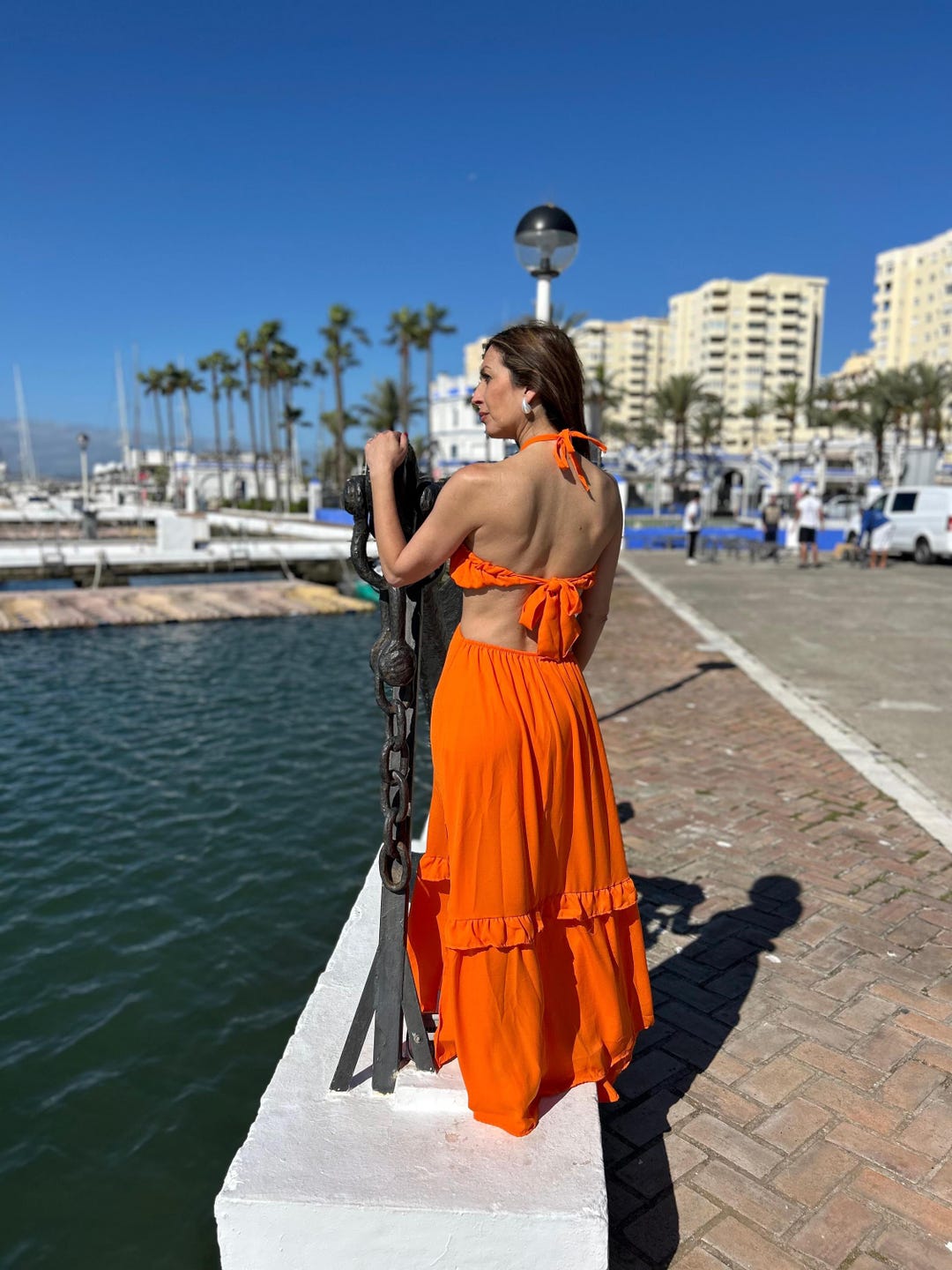 Long Orange Dress - Etsy