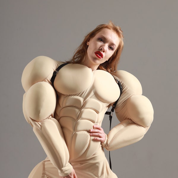 Muscle suit beige costume cosplay fake muscle