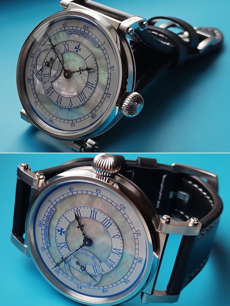Relógio masculino Vacheron Constantin. Movimento suíço antigo de relógio de bolso em caixa de pulso nova. imagem 3