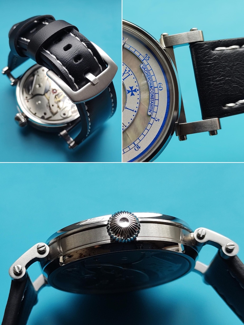 Relógio masculino Vacheron Constantin. Movimento suíço antigo de relógio de bolso em caixa de pulso nova. imagem 4