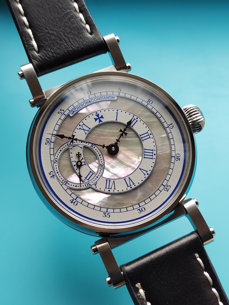 Relógio masculino Vacheron Constantin. Movimento suíço antigo de relógio de bolso em caixa de pulso nova. imagem 1