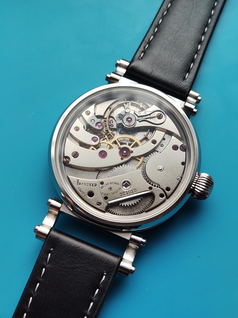 Relógio masculino Vacheron Constantin. Movimento suíço antigo de relógio de bolso em caixa de pulso nova. imagem 7