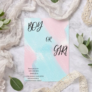 Gender reveal invitation