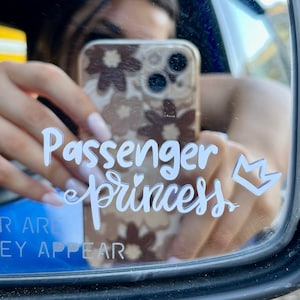 Passenger Princess Sticker Car Vinyl Mirror Sticker Decal Lettering Quote Girlfriend with Crown