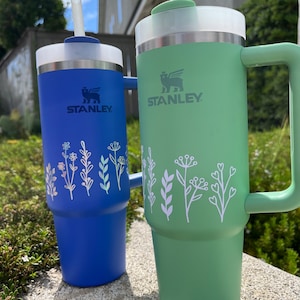 Stanley Cup Floral Accessories Flowers Sticker Vinyl Decal for Tumblers Hydroflask Yeti Slm