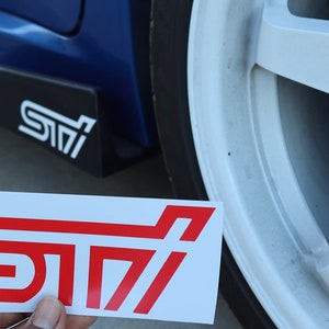 Holographic Silver Red Accessories for Su baru WRX STI 2 pack car logo vinyl decal 6 inch