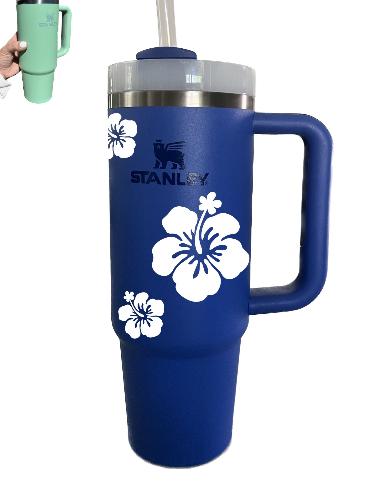 Stanley Tumbler Accessories 40oz 30oz Vinyl Sticker Decal Aesthetic Floral  Name