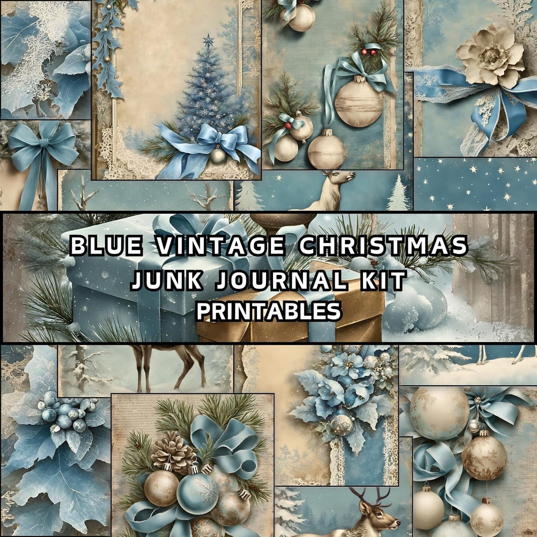 Vintage Christmas Junk Journal Kit Winter Aesthetic Pintable Ephemera ...
