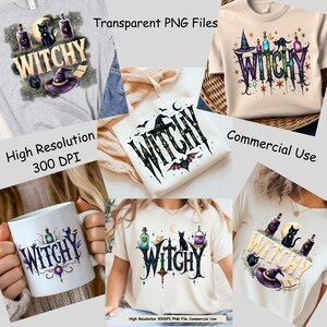 Witchy Clipart Bundle for Sublimation Projects High Resolution 300 DPI Image Transparent PNG for Tshirts Mugs and Crafts Digital Download