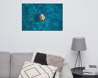 Hawaii Ocean Wall Art, Surf Photography Poster, Coastal Decor, Surfer Gift, Breath of the Ocean - Honu's Ascent