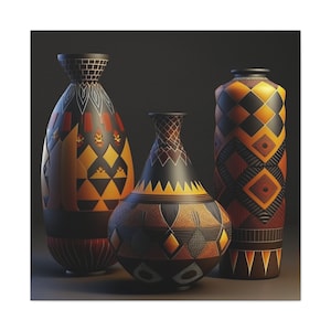 African Vase Canvas Wall Art Ready To Hang