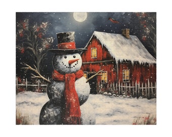 Snowman Christmas Holiday Puzzle (110, 252, 500, 1014-piece)