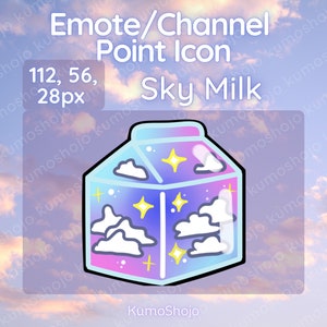 Twitch Sky Terrarium Milk Carton Channel Point Icon / Emote / Kawaii / Cloud / Star