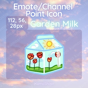 Twitch Garden Terrarium Milk Carton Channel Point Icon / Emote / Kawaii / Streamer / Sky