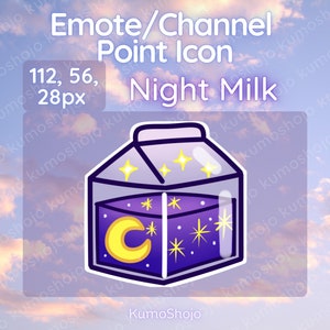 Twitch Night Sky Terrarium Milk Carton Channel Point Icon / Emote / Kawaii / Streamer / Sky / Star