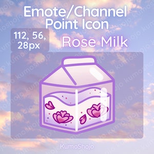 Twitch Rose Terrarium Milk Carton Channel Point Icon / Emote / Kawaii / Streamer / Flower