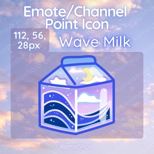 Twitch Wave Terrarium Milk Carton Channel Point Icon / Emote / Kawaii / Ocean / Water