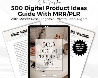500 Digital Product Ideas To Sell On Etsy | Master Resell Rights Guide | Bestsellers To Sell | Digital Download Ideas | Passive Income.