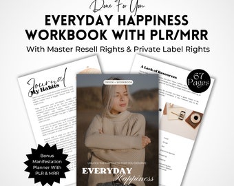 Everyday Happiness Guide | Master Resell Rights | Happiness Workbook | Self Love Workbook | Happiness eBook | PLR | Done For You Guide.