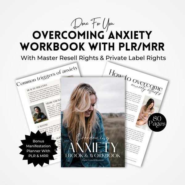 Done for You Overcoming Anxiety | Master Resell Rights | DFY Self Therapy Ebook Template | Self Growth Workbook Template | MRR & PLR Rights.
