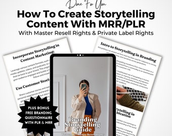 Content Creator Guide with PLR & MRR | Master Resell Rights | Private Label Rights | PDF Canva Template | Storytelling Ebook.