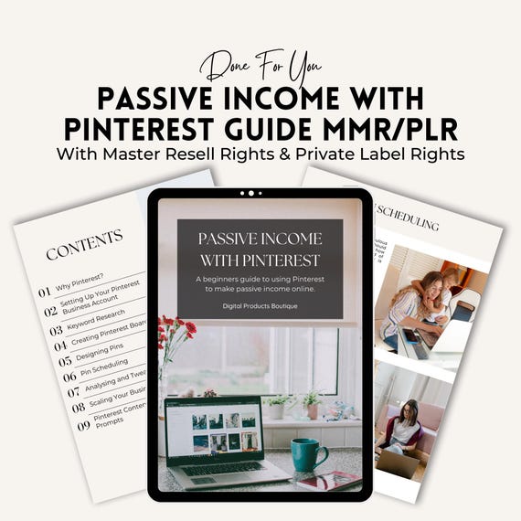 Pinterest Marketing Guide: Passive Income with MRR & PLR (Canva Template)