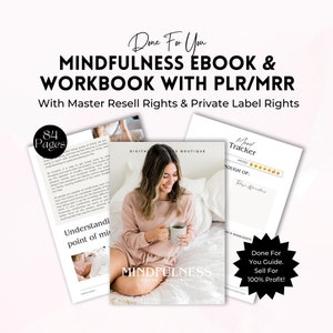 Mindfulness eBook & Workbook: PLR/MRR, Wellness Guide (Digital Download)