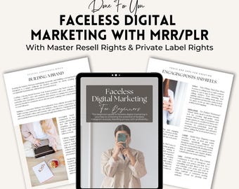 Faceless Digital Marketing Guide: MRR & PLR Ebook (Digital Download)