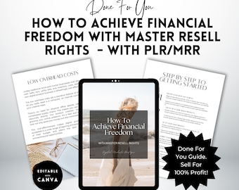 Libertà finanziaria di 40 pagine con guida MRR / Modello PDF per ebook Canva con PLR / Diritti di rivendita principali inclusi / Piccole imprese sui social media.