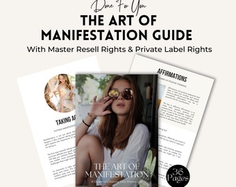 Manifestation Guide: Law of Attraction, PLR & MRR (Canva, 36 Pages)